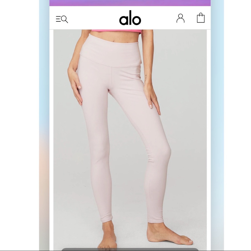 Alo Yoga Pink Sugar High-Waist Airbrush Legging Small